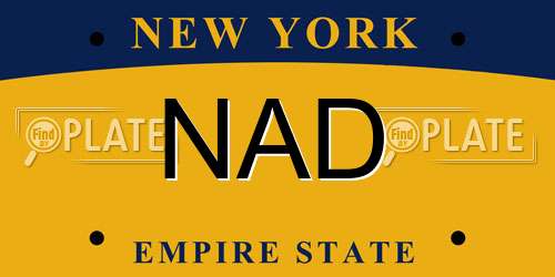 NAD New York License Plate