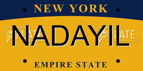 NADAYIL New York License Plate
