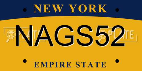 NAGS52 New York License Plate