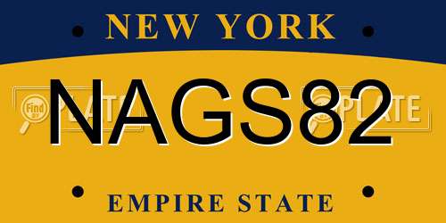 NAGS82 New York License Plate