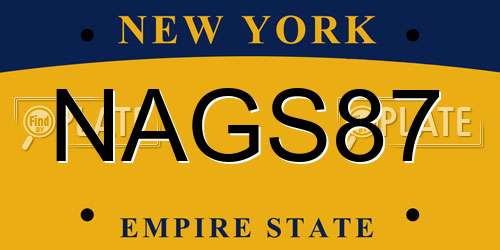 NAGS87 New York License Plate