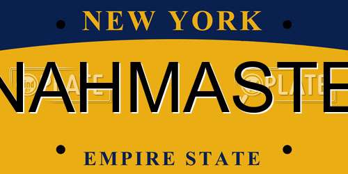 NAHMASTE New York License Plate