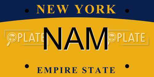 NAM New York License Plate