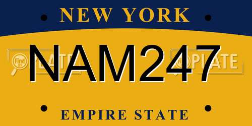 NAM247 New York License Plate