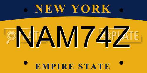 NAM74Z New York License Plate