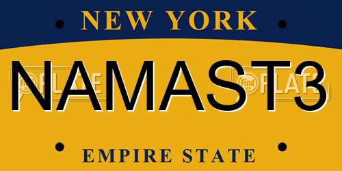 NAMAST3 New York License Plate