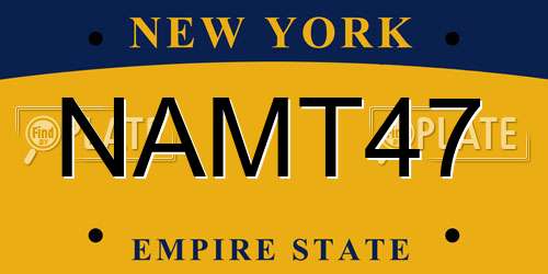 NAMT47 New York License Plate