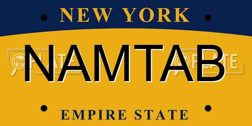 NAMTAB New York License Plate