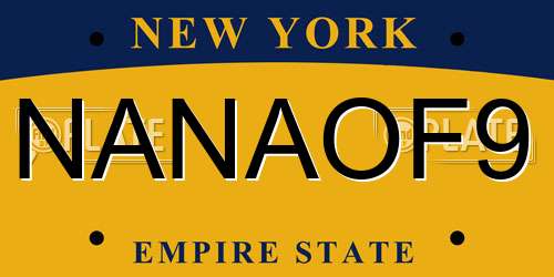 NANAOF9 New York License Plate
