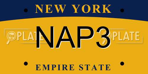 NAP3 New York License Plate