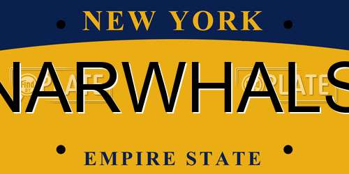 NARWHALS New York License Plate