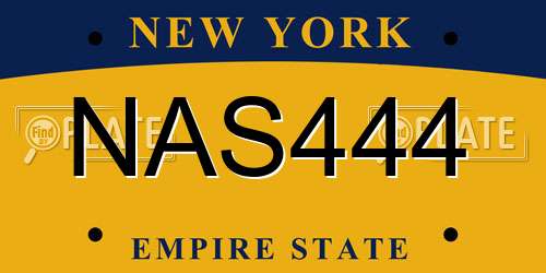 NAS444 New York License Plate