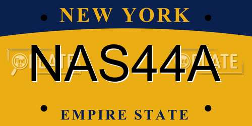 NAS44A New York License Plate