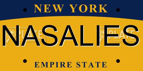 NASALIES New York License Plate