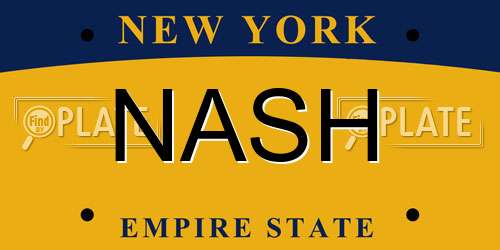 NASH New York License Plate