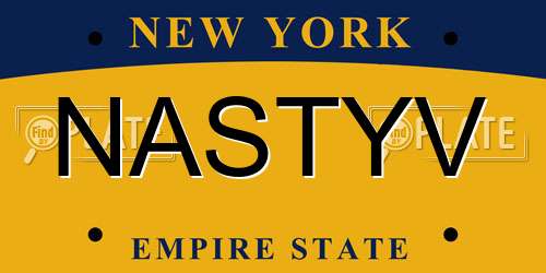 NASTYV New York License Plate