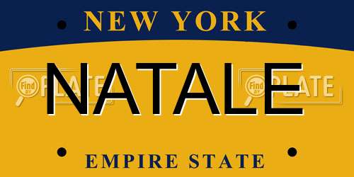 NATALE New York License Plate