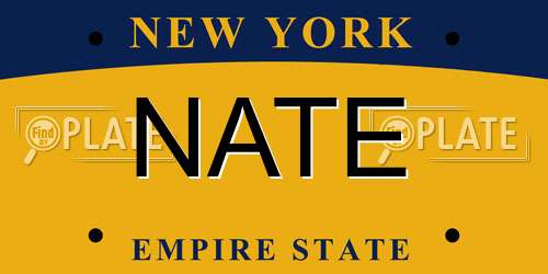 NATE New York License Plate
