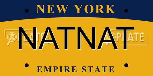 NATNAT New York License Plate