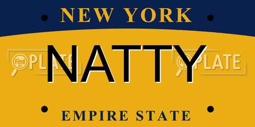 NATTY New York License Plate
