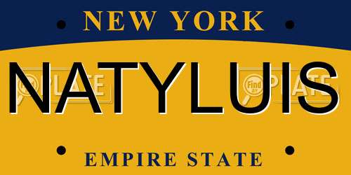 NATYLUIS New York License Plate