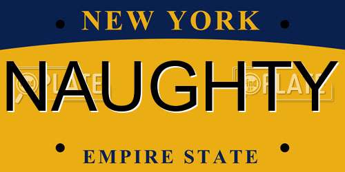 NAUGHTY New York License Plate