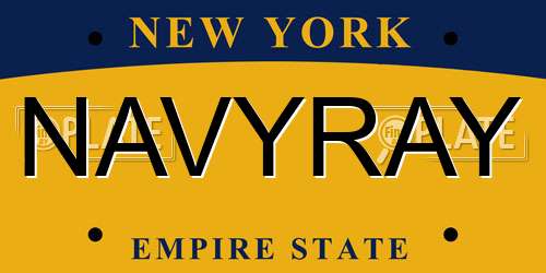 NAVYRAY New York License Plate