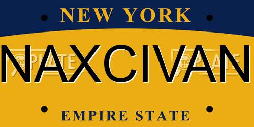 NAXCIVAN New York License Plate