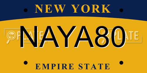 NAYA80 New York License Plate