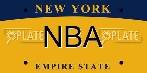 NBA New York License Plate