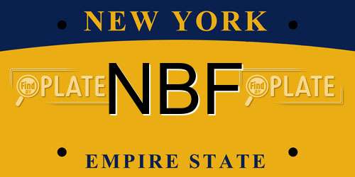 NBF New York License Plate
