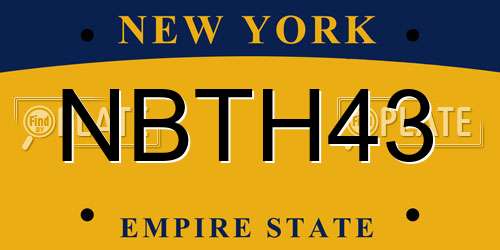 NBTH43 New York License Plate