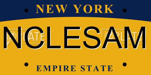 NCLESAM New York License Plate