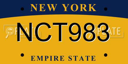 NCT983 New York License Plate