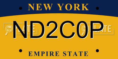 ND2C0P New York License Plate