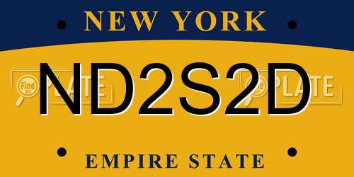 ND2S2D New York License Plate
