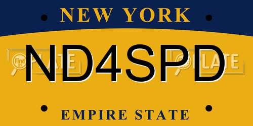 ND4SPD New York License Plate