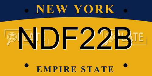 NDF22B New York License Plate