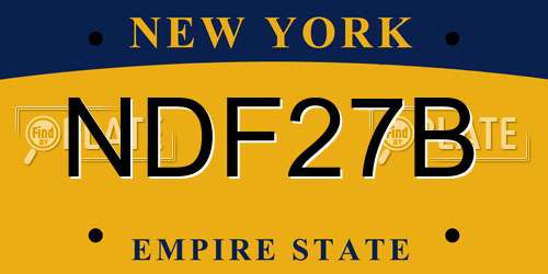 NDF27B New York License Plate