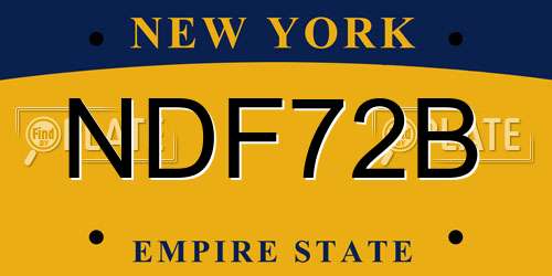 NDF72B New York License Plate