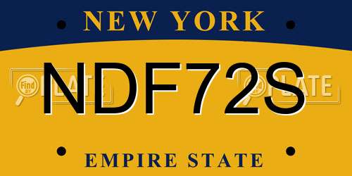 NDF72S New York License Plate