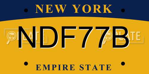 NDF77B New York License Plate