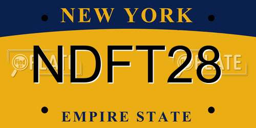 NDFT28 New York License Plate