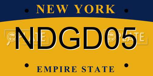 NDGD05 New York License Plate