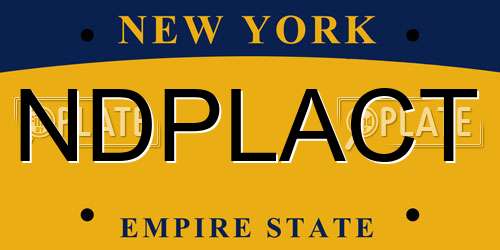 NDPLACT New York License Plate