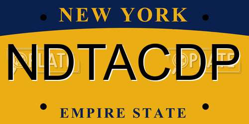 NDTACDP New York License Plate