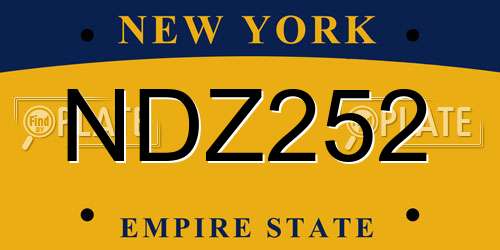 NDZ252 New York License Plate