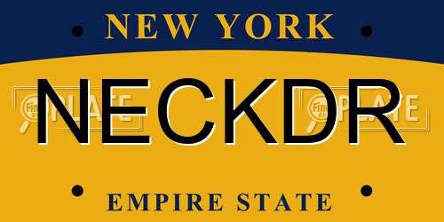 NECKDR New York License Plate