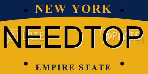 NEEDTOP New York License Plate