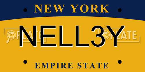 NELL3Y New York License Plate
